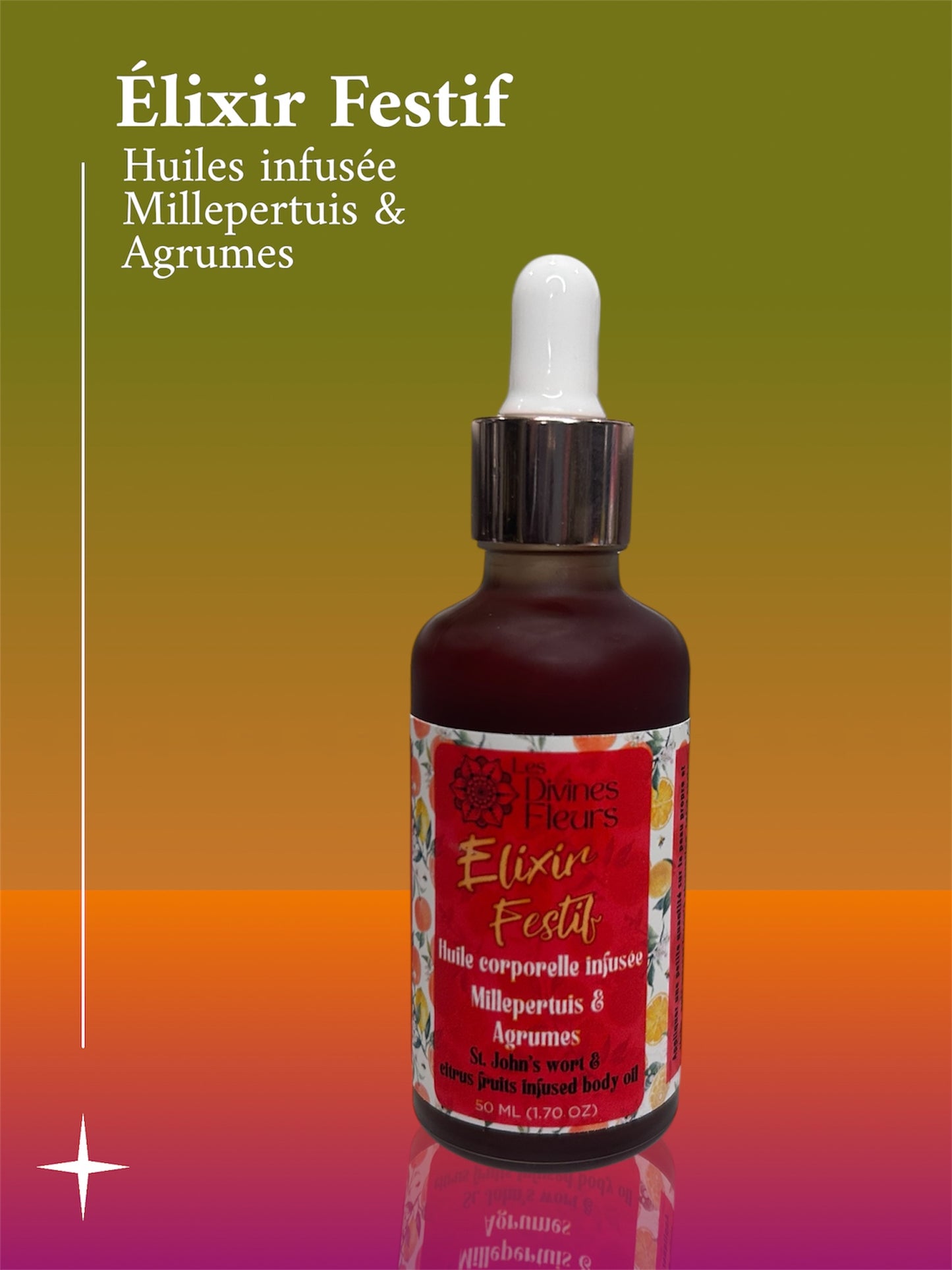 Huile corporelle infusée Millepertuis – Élixir Festif