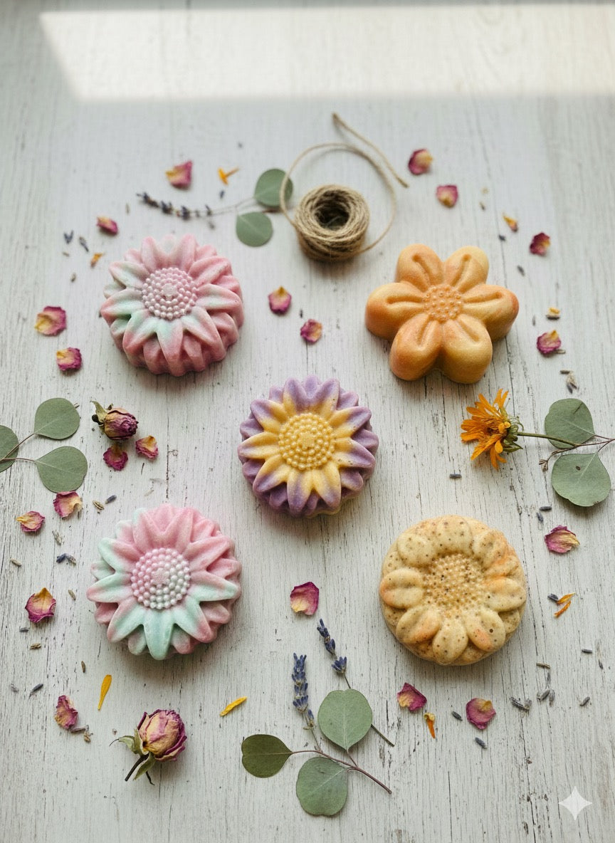 Savon exfoliant aux pétales de fleurs