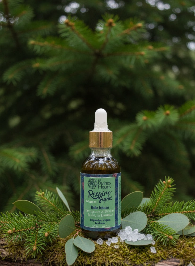 Huile infusée naturelle pour le corps au sapin baumier 